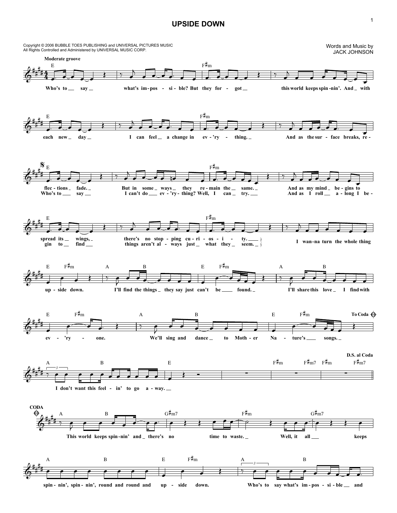 Product picture to:  Upside Down - Jack Johnson