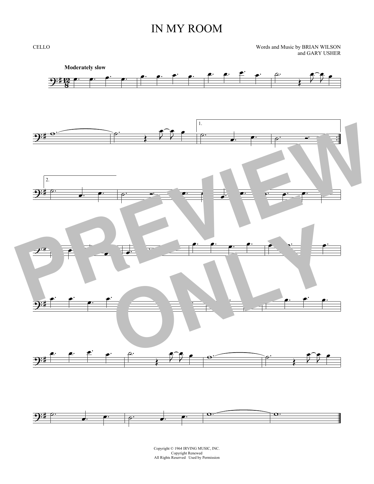 Produktgalerie: Seite 1 von 1 In My Room, The Beach Boys, Violoncello