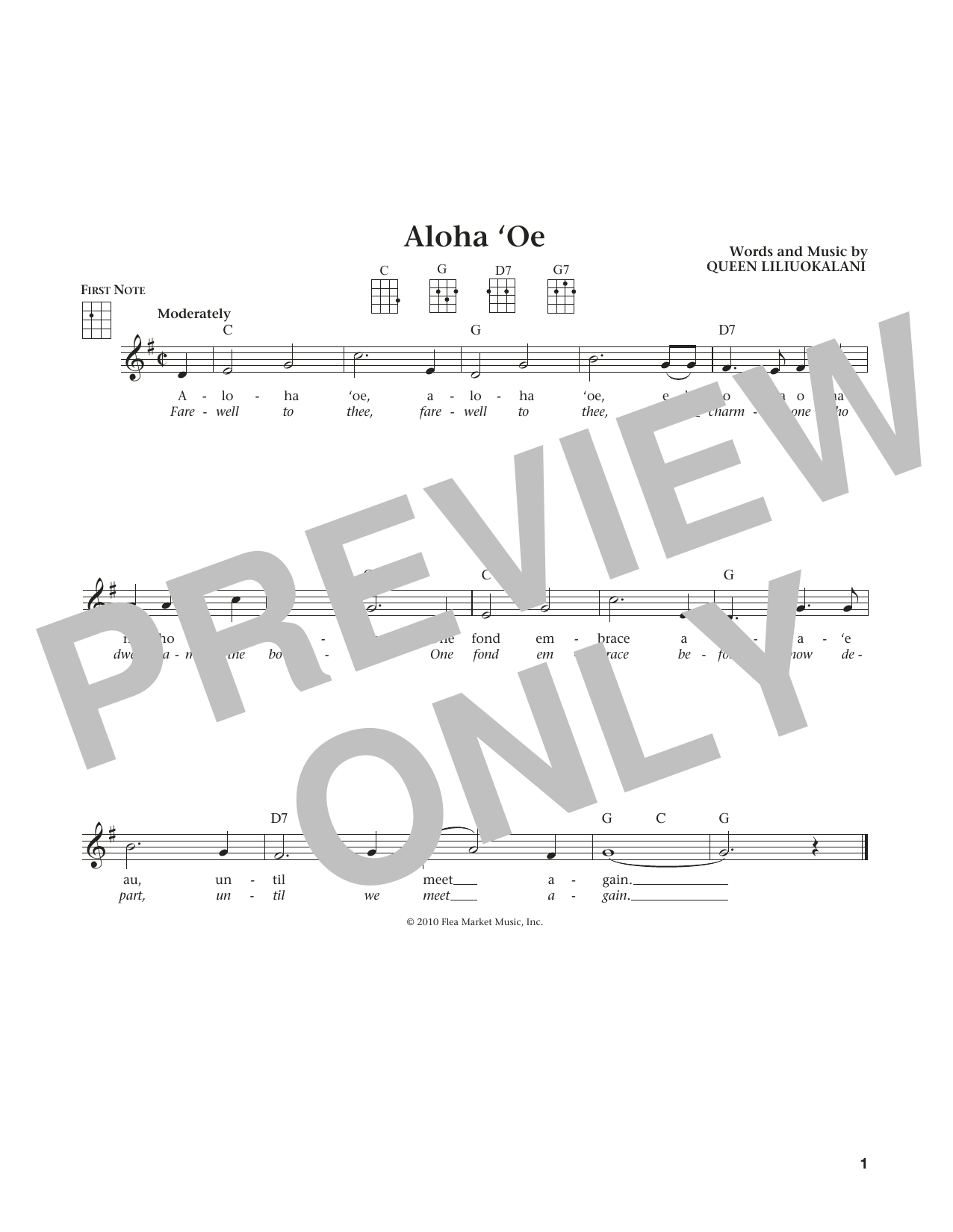 Product gallery: Page 1 of 1 Aloha Oe (from The Daily Ukulele) (arr. Liz and Jim Beloff), Queen Liliuokalani