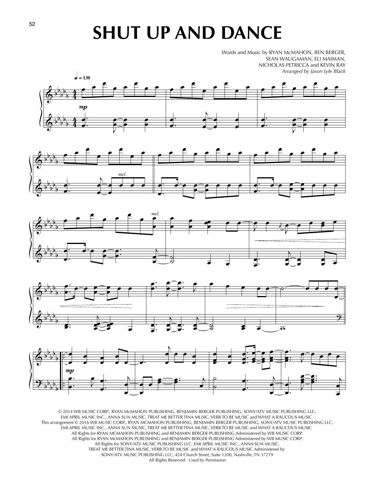 Product gallery: Page 1 of 1 Shut Up And Dance (arr. Jason Lyle Black), Walk The Moon