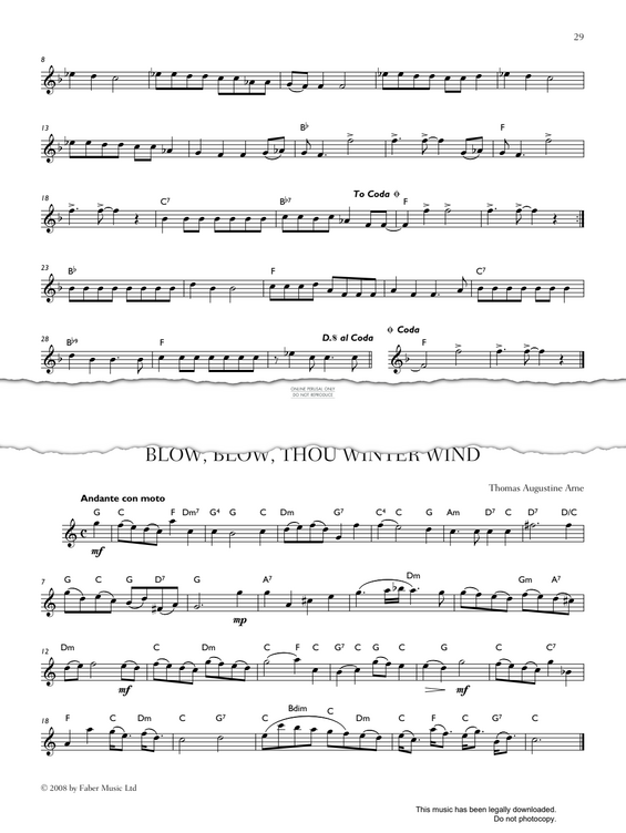 Product gallery: Page 1 of 1 Blow, Blow Thou Winter Wind, Thomas Arne