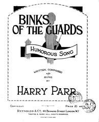 cover: Binks, Of The Guards, Harry Parr, Gesang, Klavier
