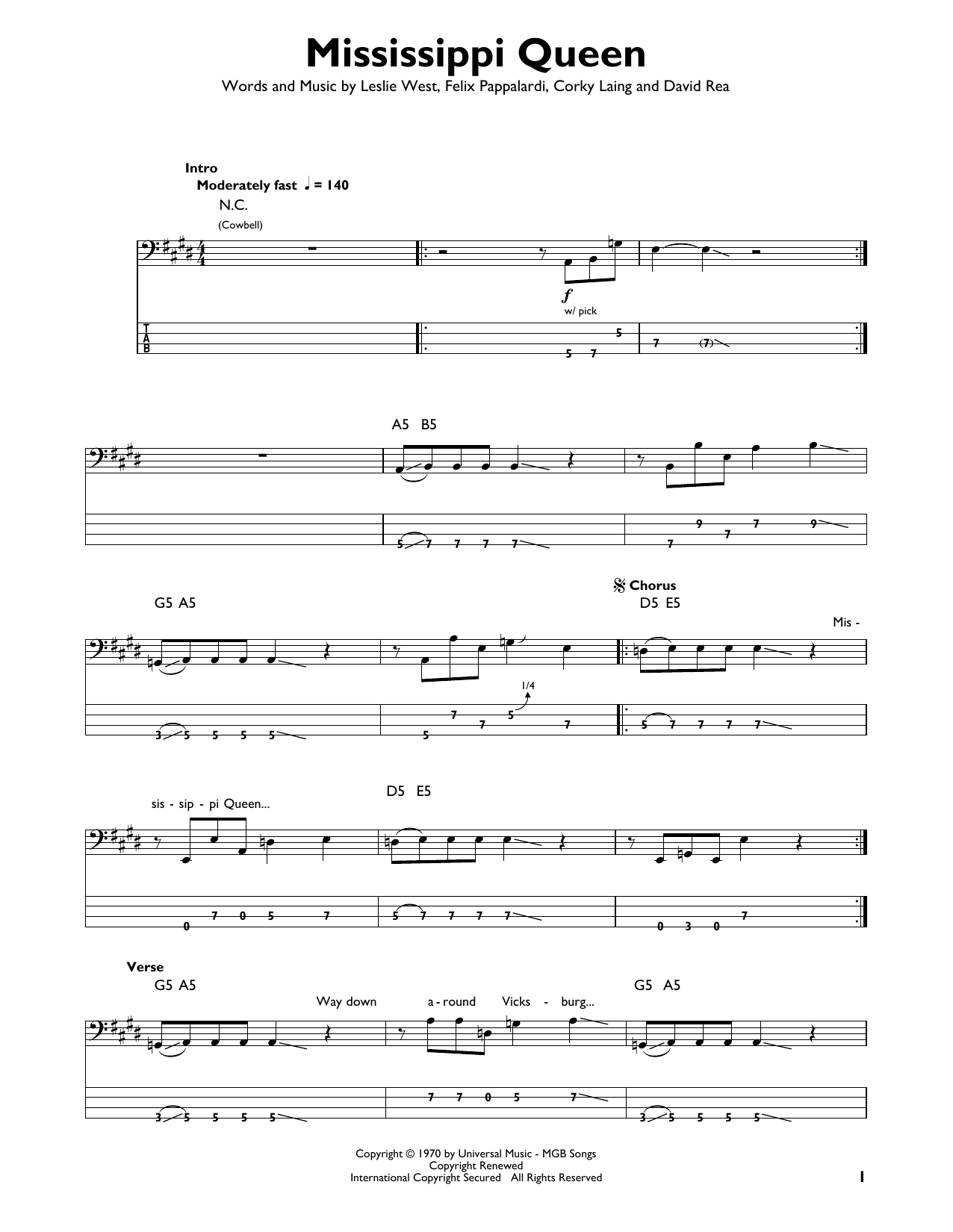 Produktgalerie: Seite 1 von 1 Mississippi Queen, Mountain, E-Bass, Gitarre