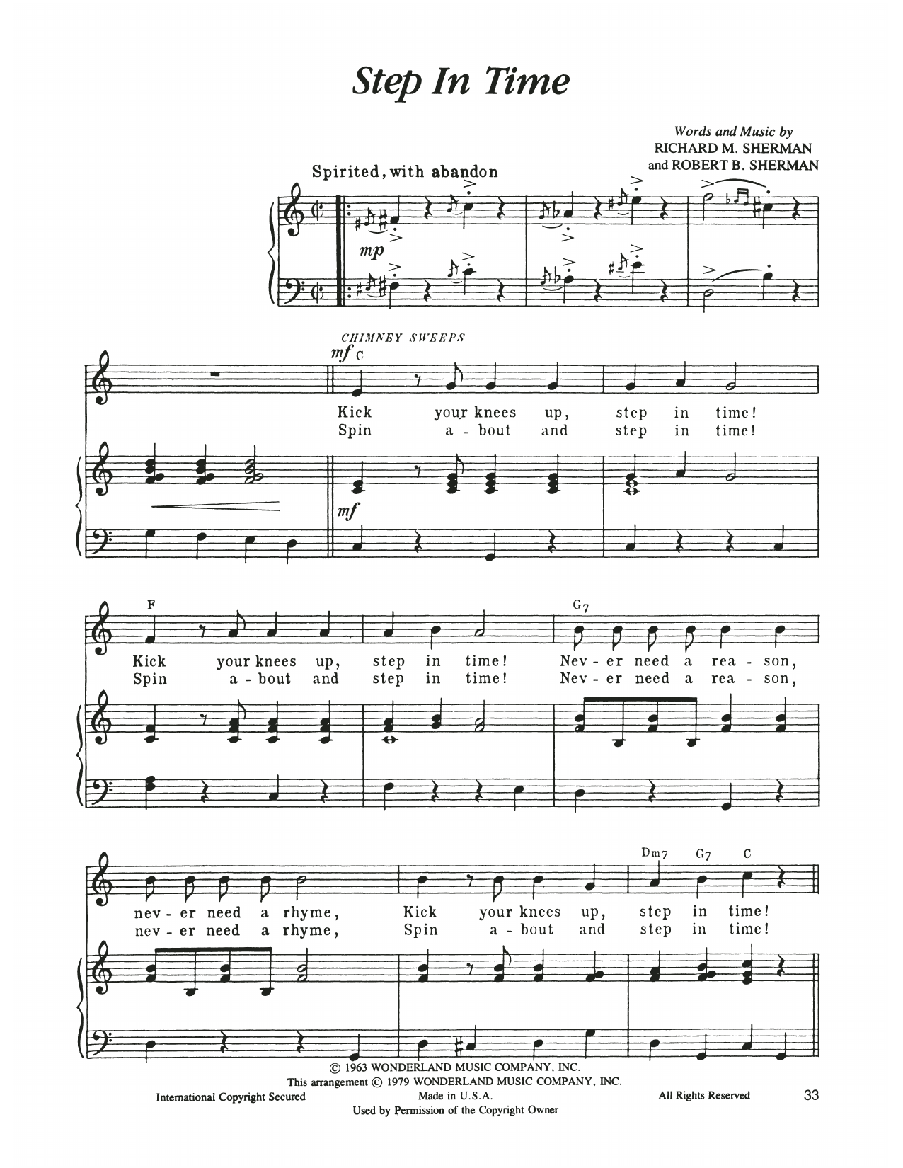 Produktgalerie: Seite 1 von 1 Step In Time (from Mary Poppins), Sherman Brothers, Gesang, Klavier