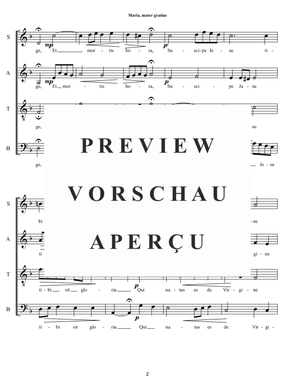 Produktgalerie: Seite 3 von 9 Maria, mater gratiae, , Gemischter Chor