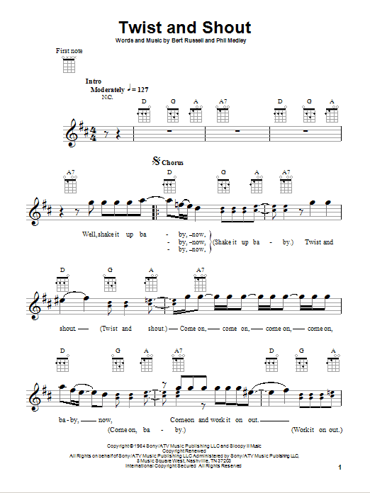 Produktgalerie: Seite 1 von 1 Twist And Shout, The Beatles, Ukulele