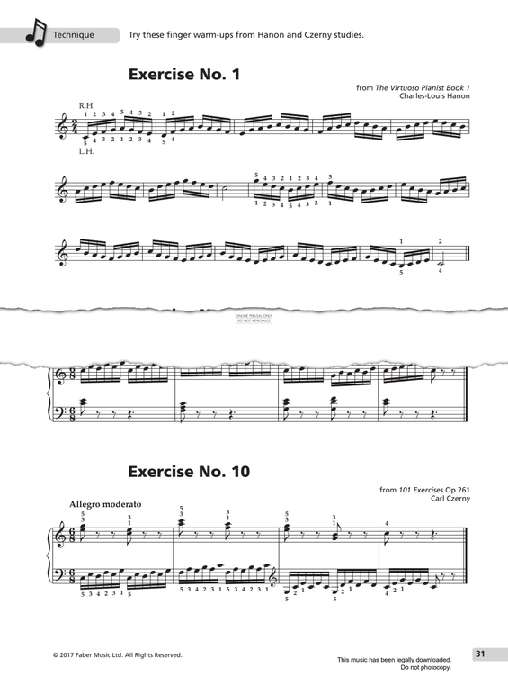 Produktgalerie: Seite 1 von 1 Exercise No.1, Charles-Louis Hanon, Klavier