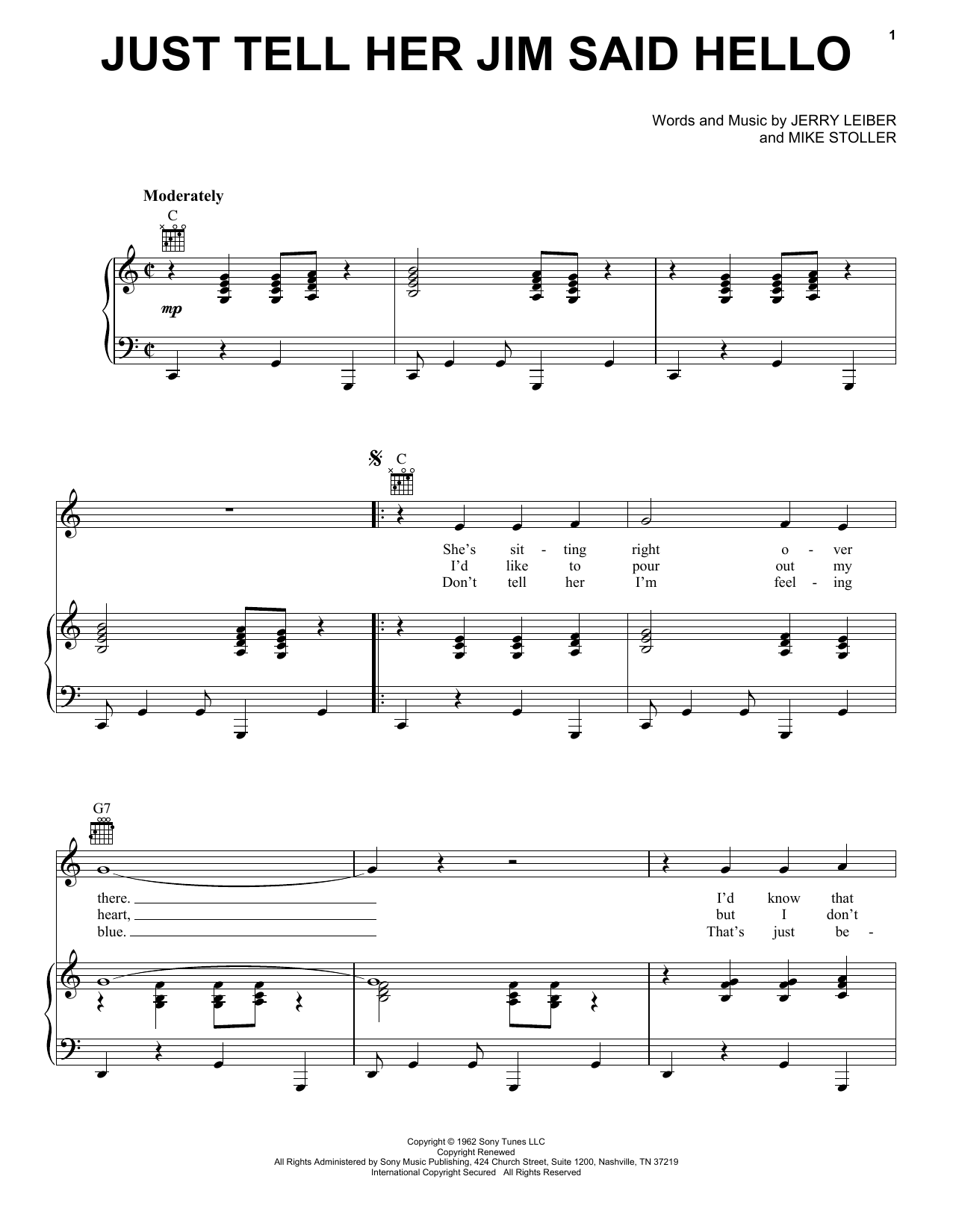 Produktgalerie: Seite 1 von 1 Just Tell Her Jim Said Hello, Elvis Presley, Gesang, Gitarre, Klavier