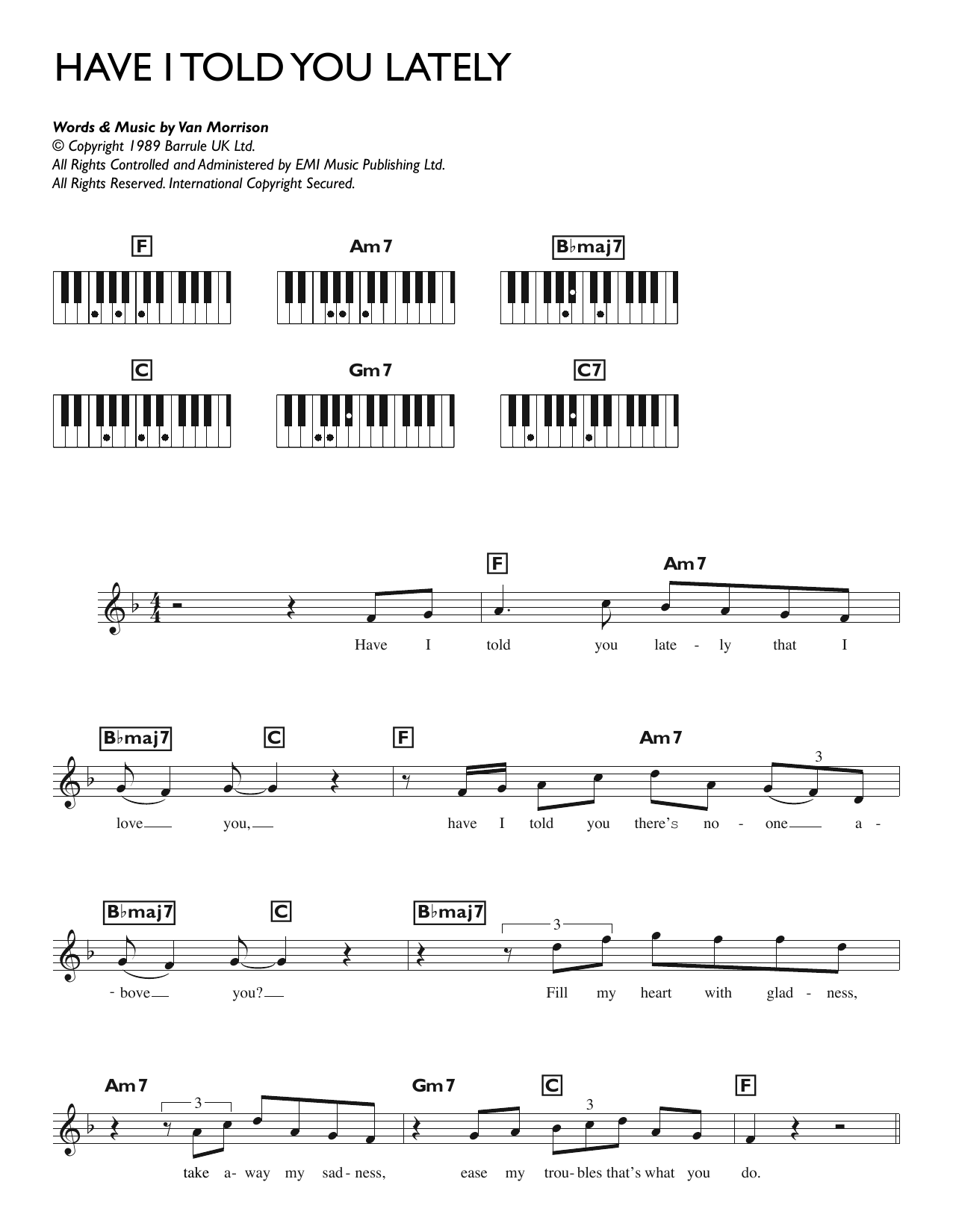 Produktgalerie: Seite 1 von 1 Have I Told You Lately, Van Morrison, Klavier