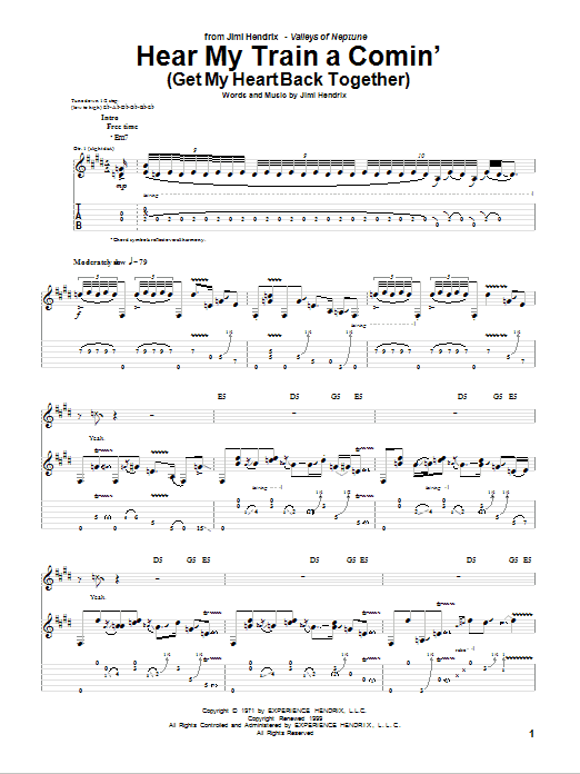 Product gallery: Page 1 of 1 Hear My Train A Comin' (Get My Heart Back Together), Jimi Hendrix
