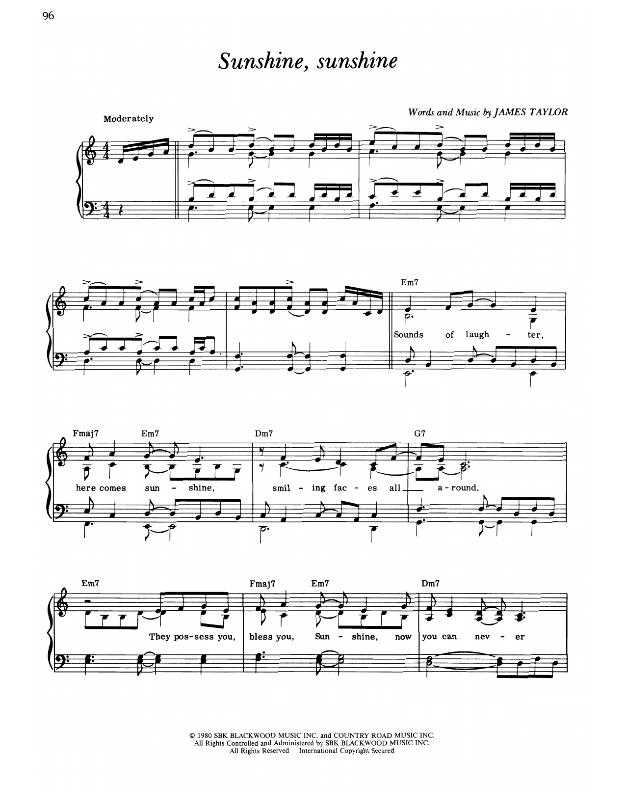 Produktgalerie: Seite 1 von 1 Sunshine, Sunshine, James Taylor, Gesang, Gitarre, Klavier