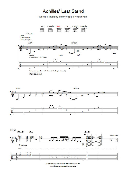 Produktgalerie: Seite 1 von 1 Achilles Last Stand, Led Zeppelin, Gitarre