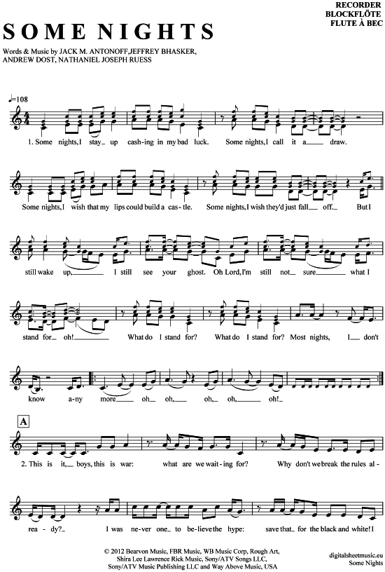 Product gallery: Page 1 of 5 Some nights , Fun, (recorder)