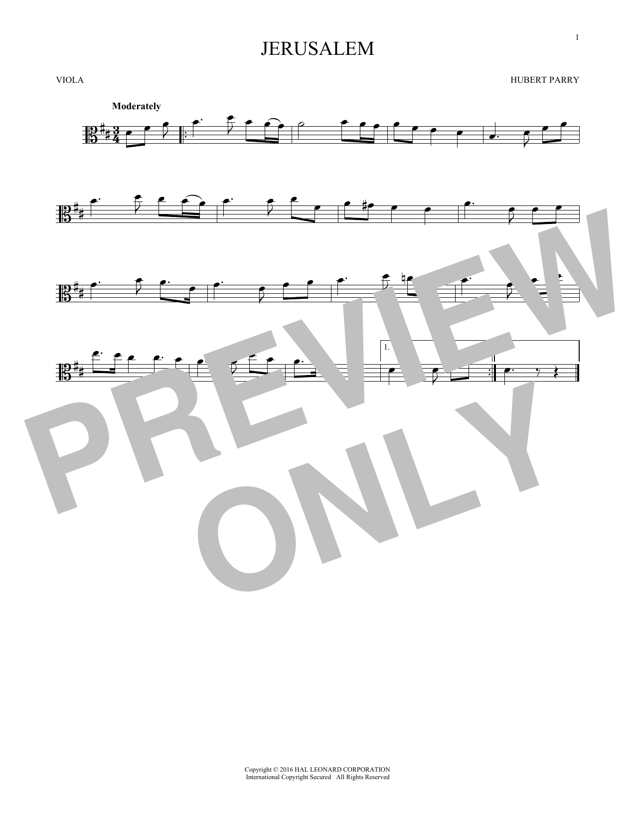 Product gallery: Page 1 of 1 Jerusalem, C.H. Parry