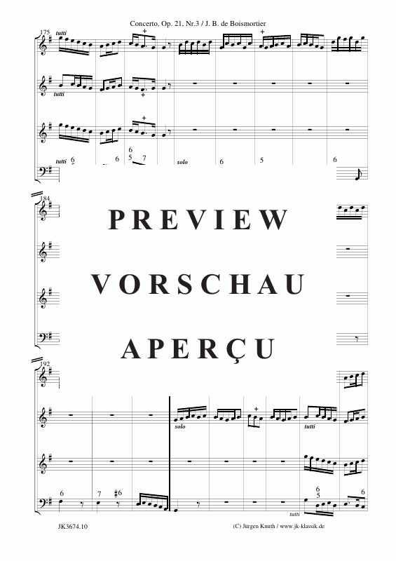 Product gallery: Page 11 of 11 Concerto für Altblockflöte + Violine (Op.21 No.3) , ,  (Mixed ensemble for winds, strings + BC)