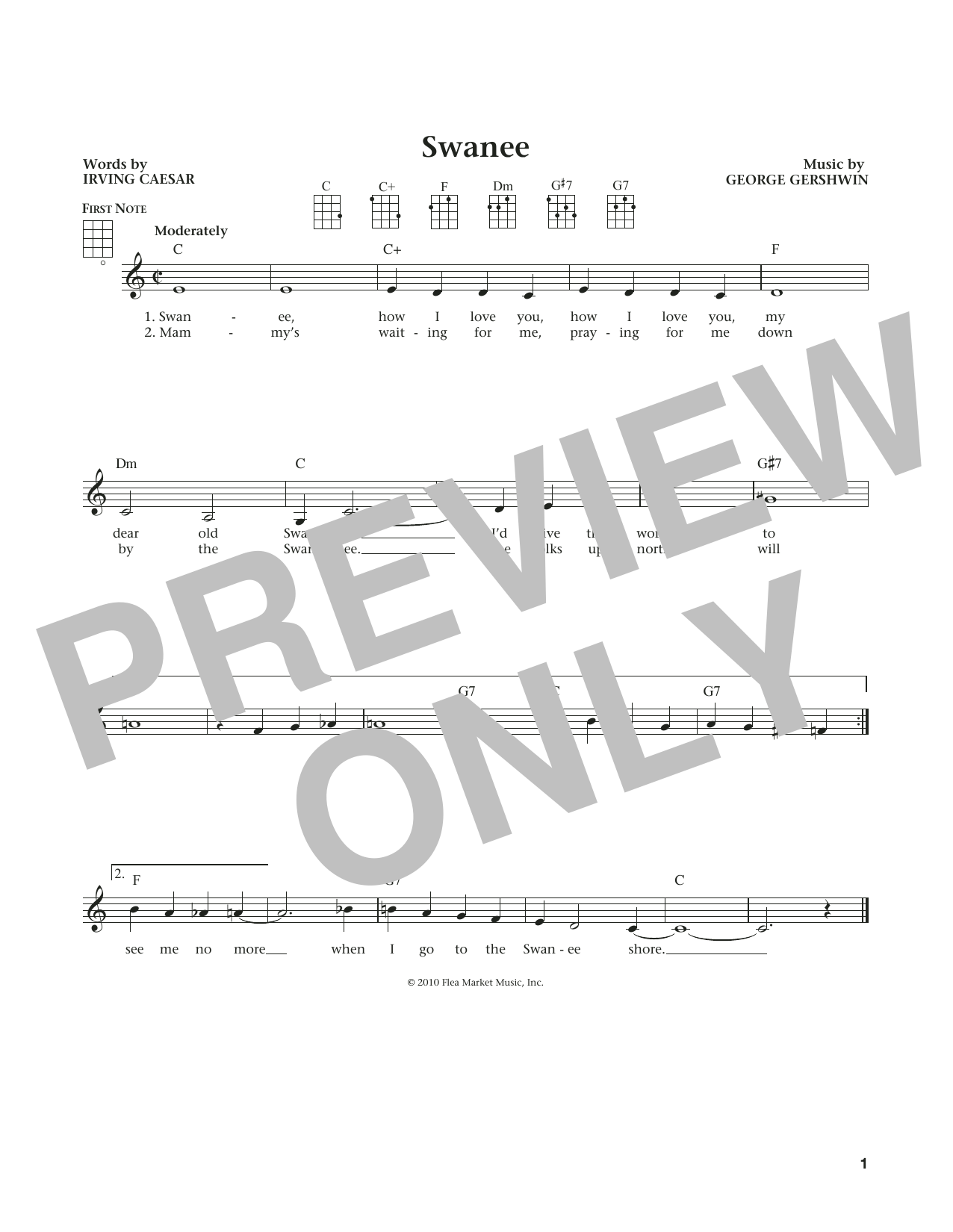 Product gallery: Page 1 of 1 Swanee (from The Daily Ukulele) (arr. Liz and Jim Beloff), George Gershwin