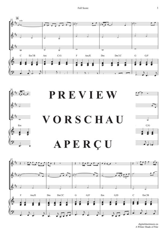 Produktgalerie: Seite 4 von 19 A Whiter Shade Of Pale , Procol Harum, (Trompeten Trio + Klavier)