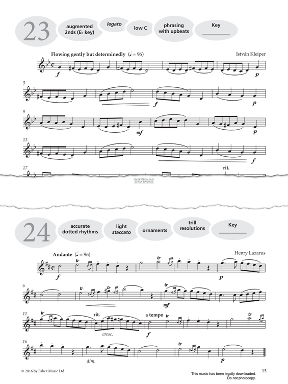 Product gallery: Page 1 of 1 Study No.24 'Andante' (from 'More Graded Studies For Saxophone Book One'), Henry Lazarus