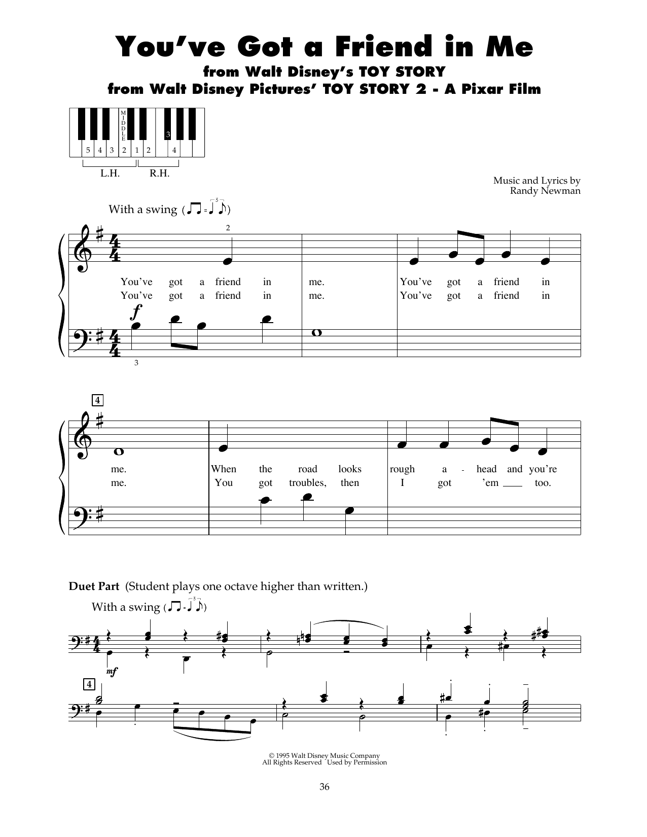 Produktgalerie: Seite 1 von 1 You've Got A Friend In Me (from Toy Story), Randy Newman, Klavier