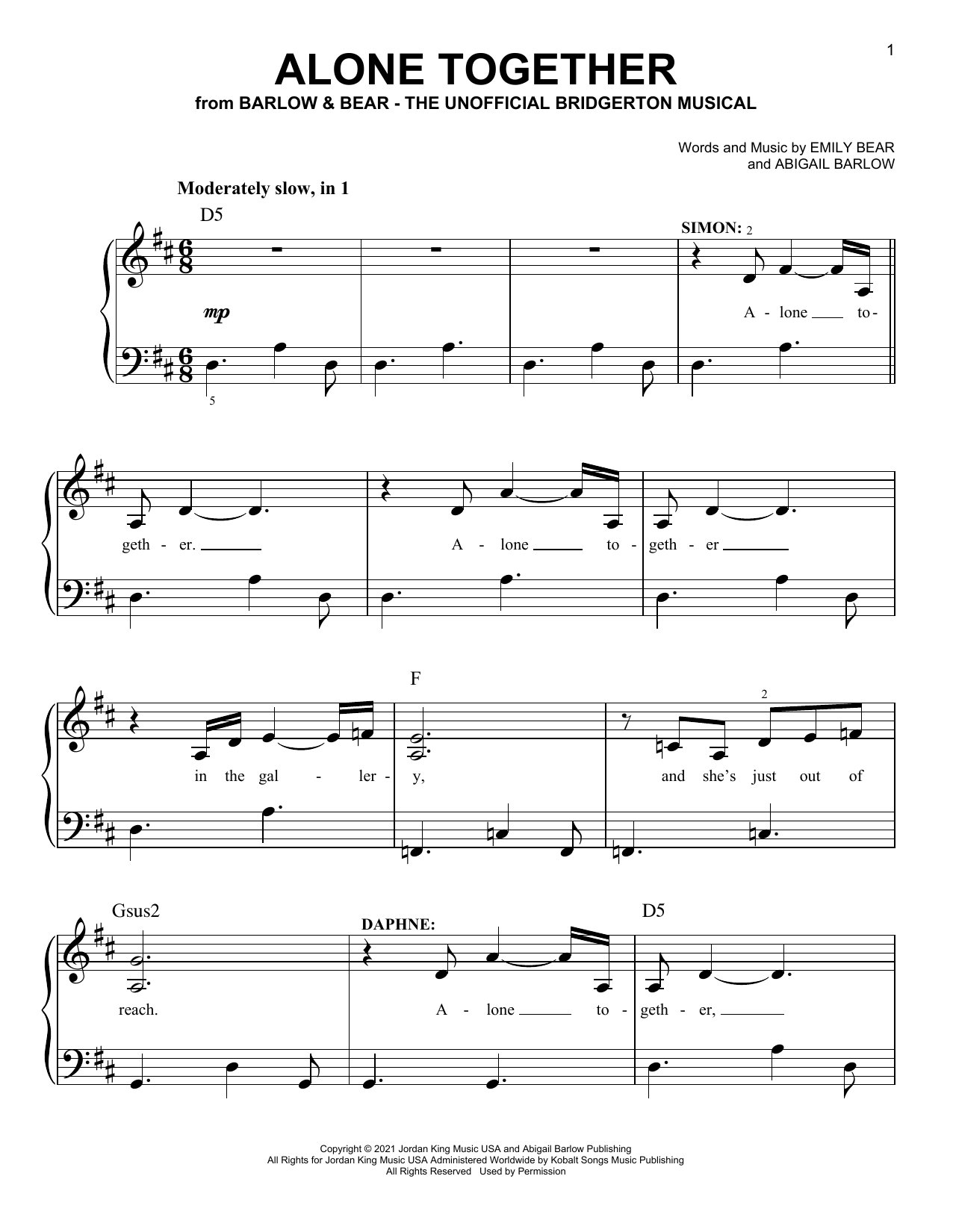 Produktbild zu: Alone Together (from The Unofficial Bridgerton Musical)