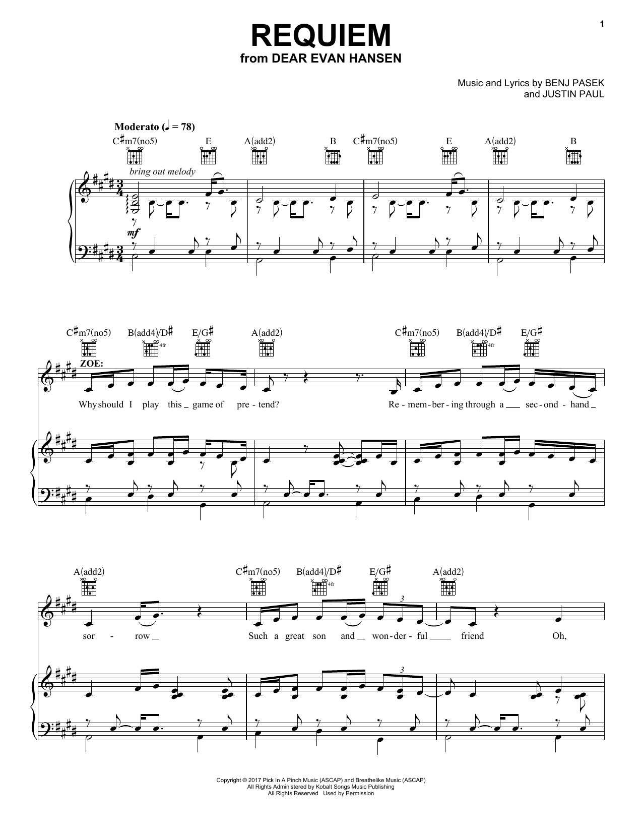 Produktbild zu: Requiem (from Dear Evan Hansen)