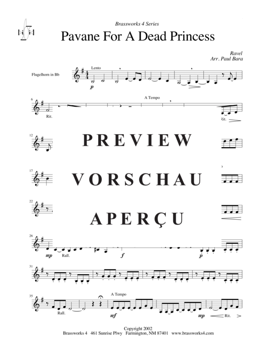 Produktgalerie: Seite 11 von 14 Pavane for a Dead Princess, , (2xTrompete in B/C, Horn in F, Posaune)