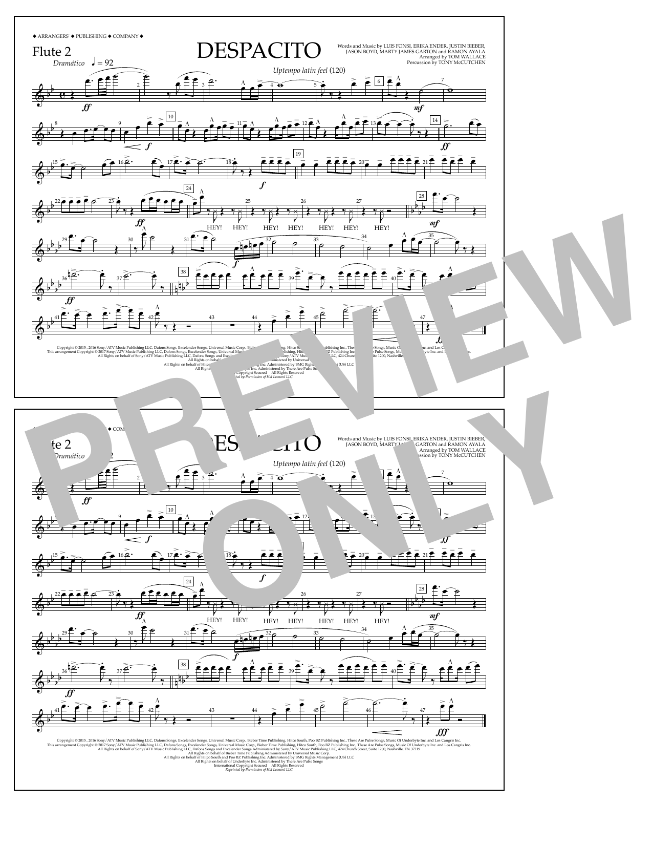 Produktbild zu: Despacito (arr. Tom Wallace) - Flute 2