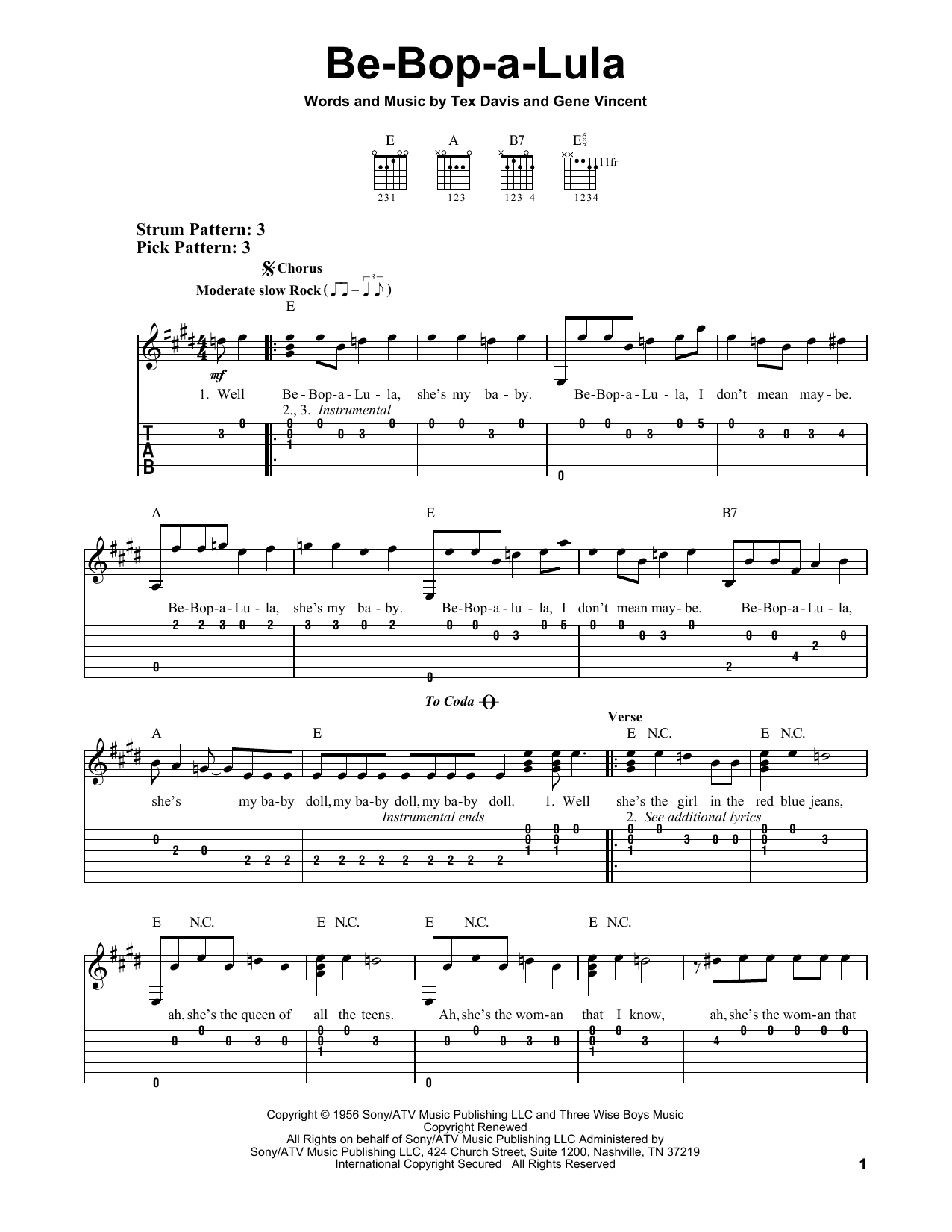 Produktgalerie: Seite 1 von 1 Be-Bop-A-Lula, Gene Vincent, Gitarre