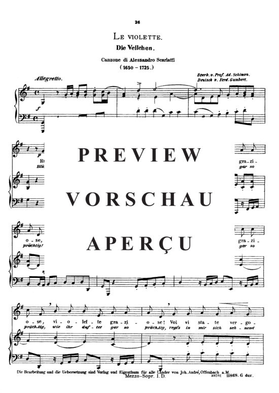 gallery: Le violette , Schimon Adolph, (Gesang mittel + Klavier)