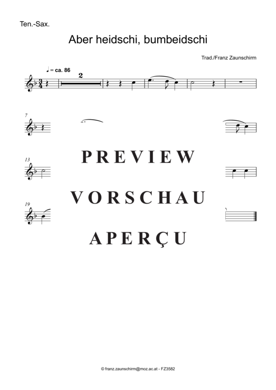 Product gallery: Page 7 of 7 Aber heidschi bum beidschi , , (Saxophone Quartet AAAT)