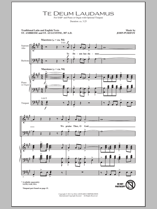 Produktgalerie: Seite 1 von 1 Te Deum Laudamus, John Purifoy, Chor
