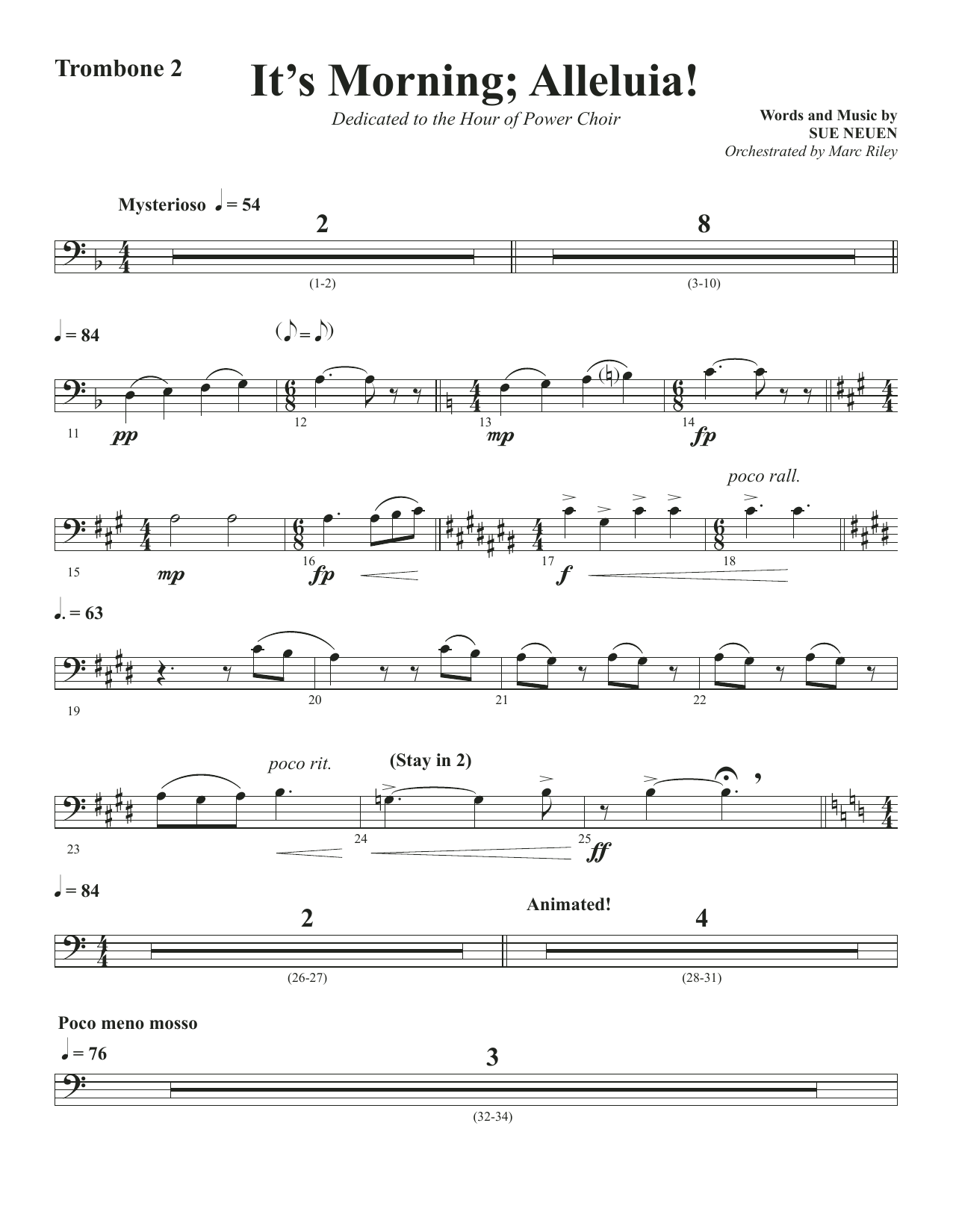 Produktbild zu: It's Morning; Alleluia! - Trombone 2