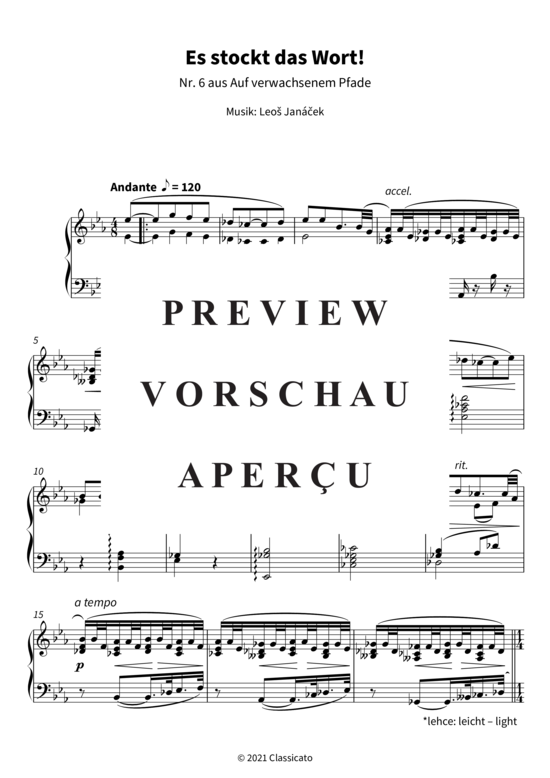 Produktgalerie: Seite 4 von 5 Es stockt das Wort! - Nr. 6 aus Auf verwachsenem Pfade , , Klavier Solo