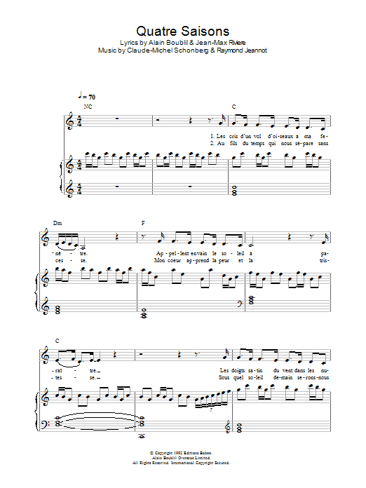 Produktbild zu: Quatre Saisons Pour Un Amour (from La Revolution Francaise)