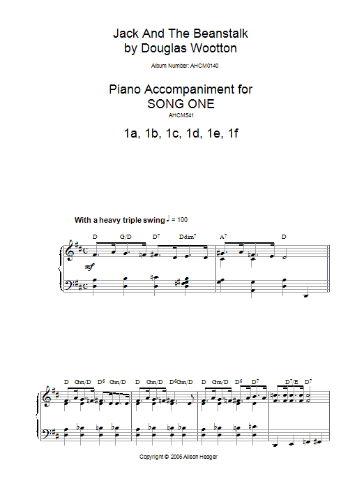 Produktbild zu: Song 1 (from Jack And The Beanstalk)