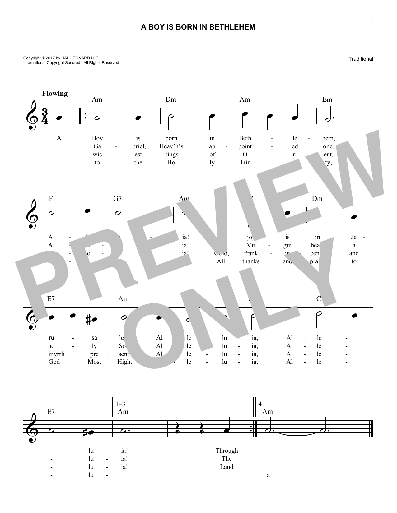 Product gallery: Page 1 of 1 A Boy Is Born In Bethlehem, Traditional