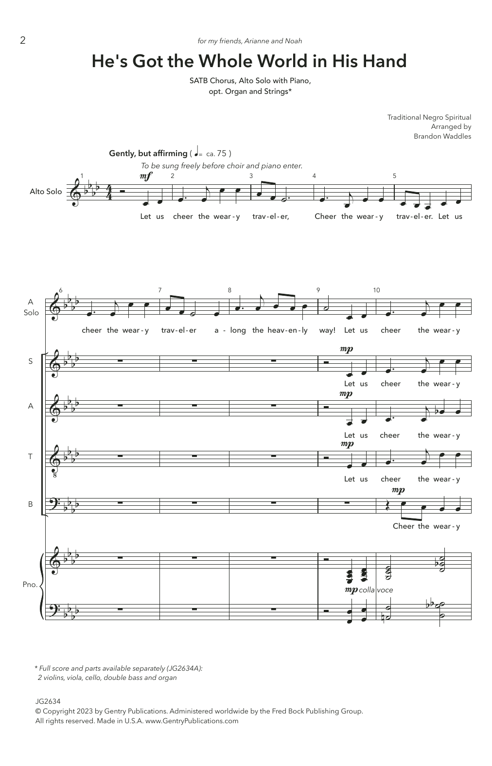 Produktbild zu: He's Got The Whole World In His Hands (arr. Brandon Waddles)