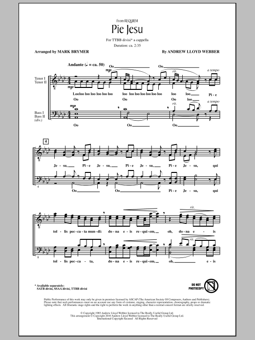 Produktgalerie: Seite 1 von 1 Pie Jesu (from Requiem), Mark Brymer, Chor