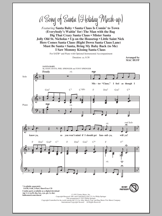 Product gallery: Page 1 of 1 A Song Of Santa (Medley), Mac Huff