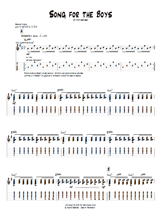 Product gallery: Page 1 of 1 Song For The Boys, Pat Metheny