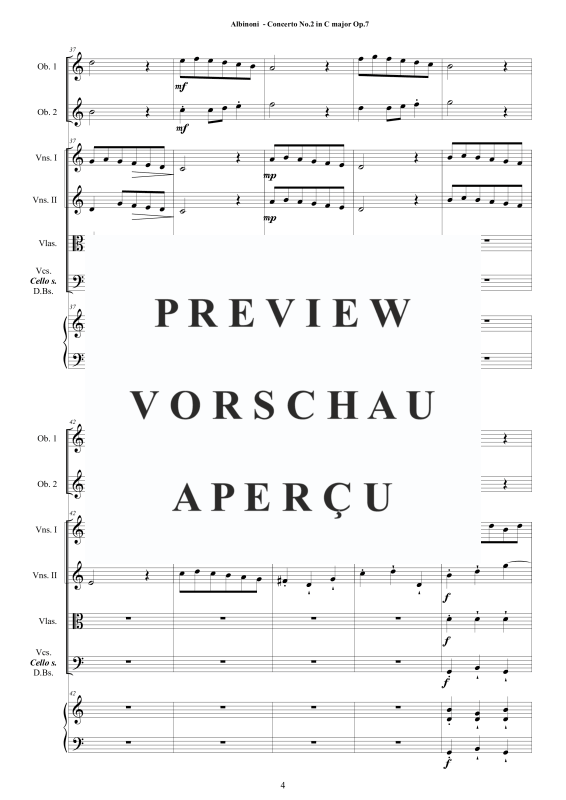 Product gallery: Page 5 of 11 Concerto No.2 in C-Dur Op.7, , 2 Solo Oboes, String Ensemble, and Harpsichord (Bc)