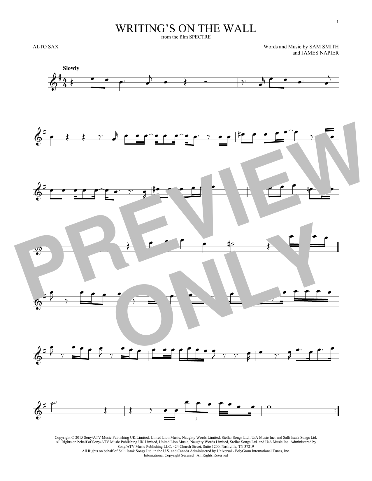 Product gallery: Page 1 of 1 Writing's On The Wall, Sam Smith