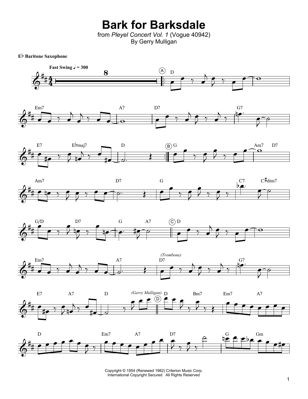 Product gallery: Page 1 of 1 Bark For Barksdale, Gerry Mulligan