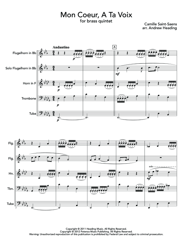 Produktgalerie: Seite 1 von 11 Mon Coeur, A Ta Voix, , (Blechbläser Quintett)