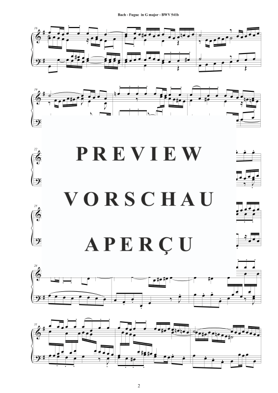 Produktgalerie: Seite 3 von 7 Fuge in G-Dur BWV 541b - Piano Version, , Klavier Solo