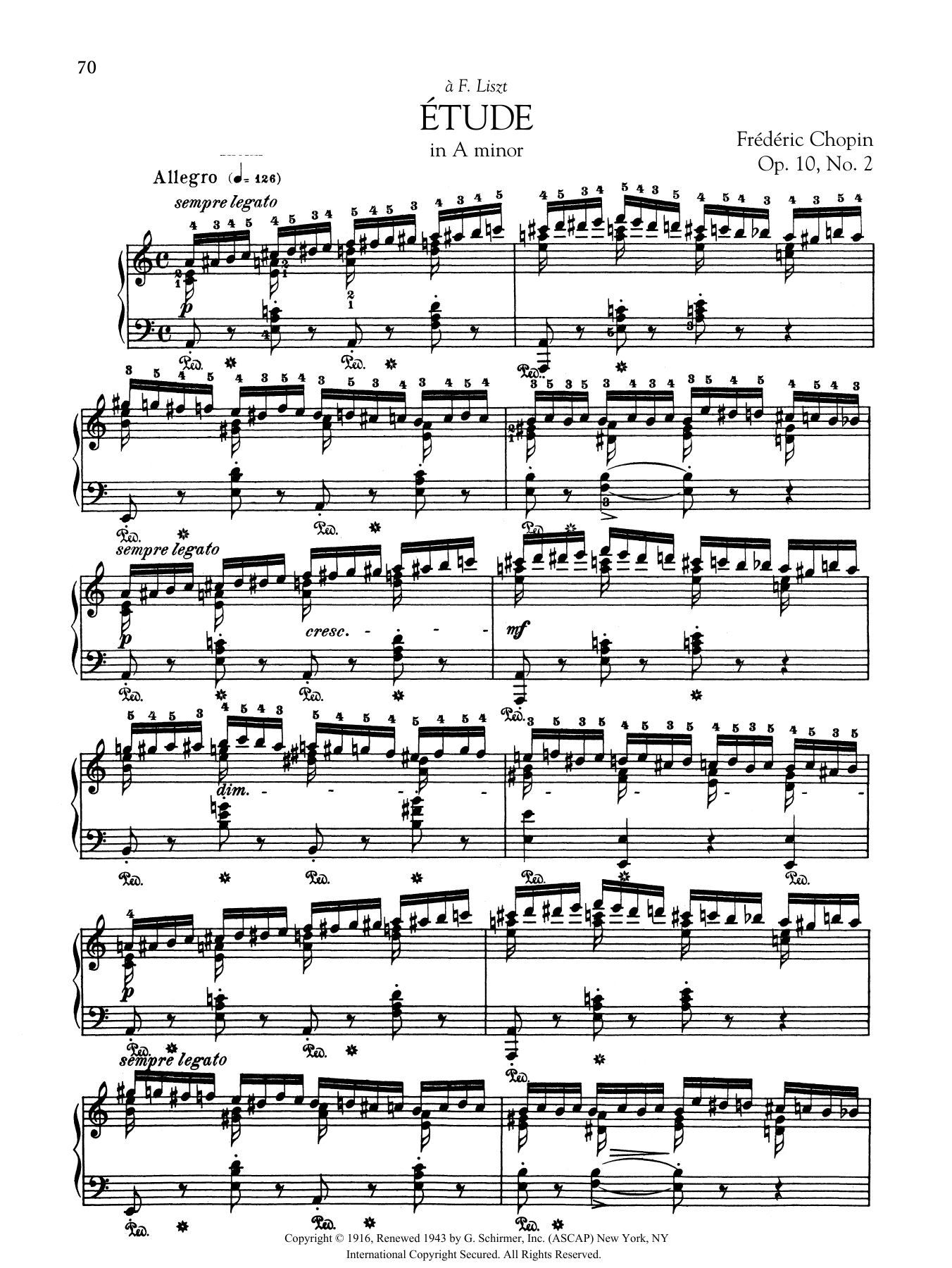 Product gallery: Page 1 of 1 Etude in A minor, Op. 10, No. 2, Frédéric Chopin