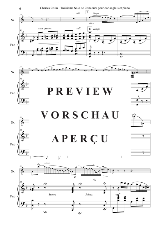 Produktgalerie: Seite 7 von 19 Solo de Concours no. 3, opus 40 , , (Englischhorn in F + Klavier)