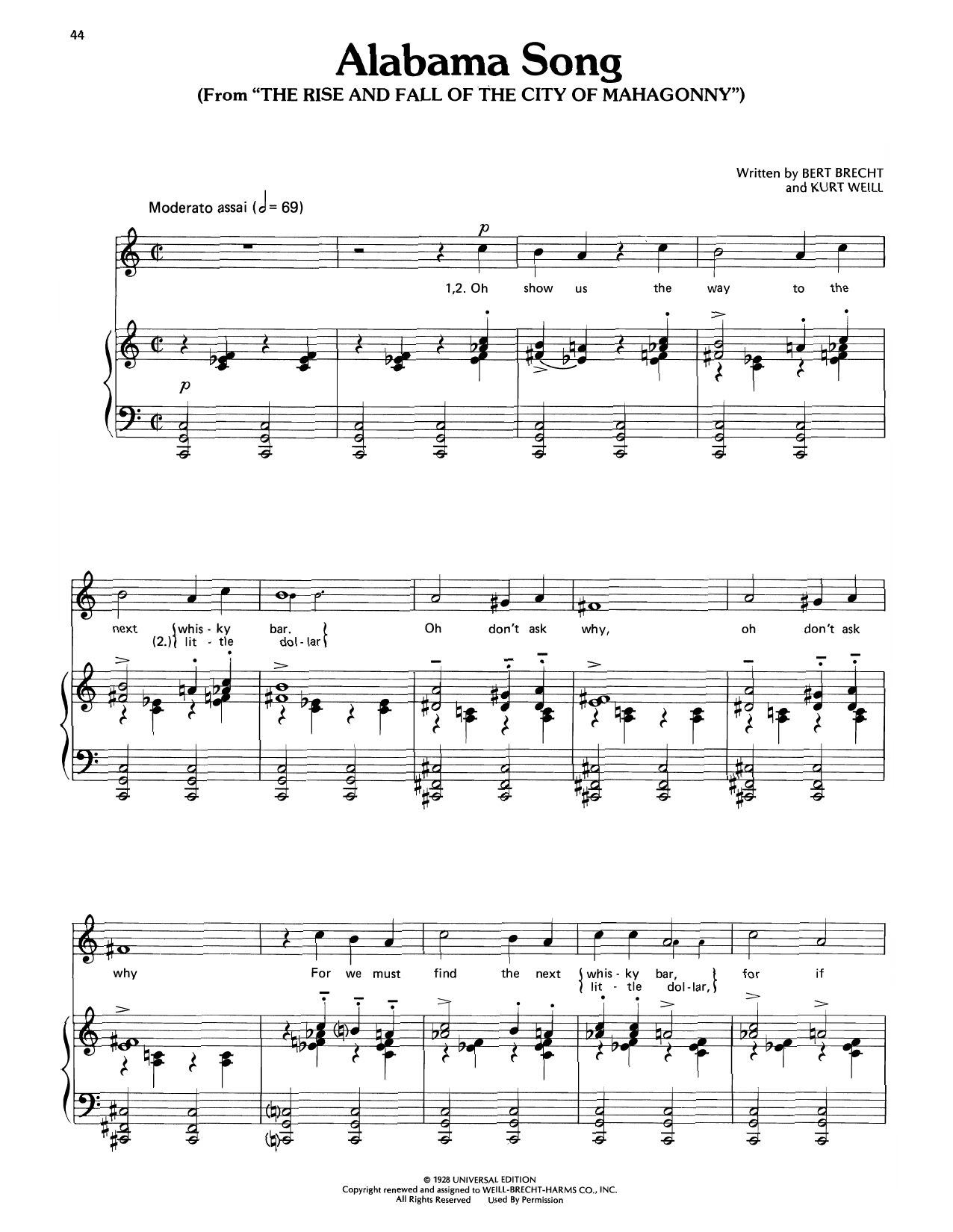 Product picture to: Alabama Song