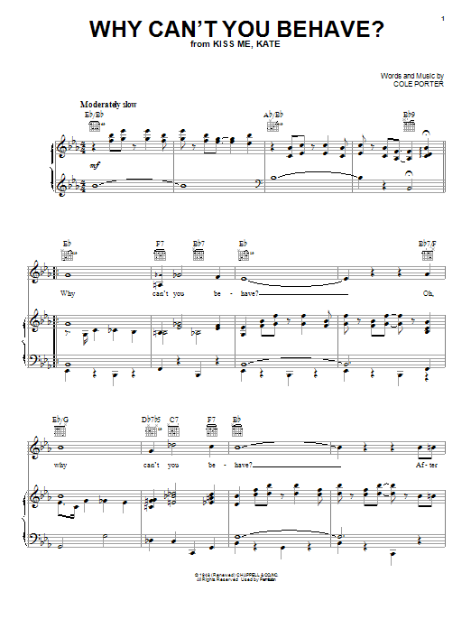 Product picture to: Why Can't You Behave? (from Kiss Me, Kate)