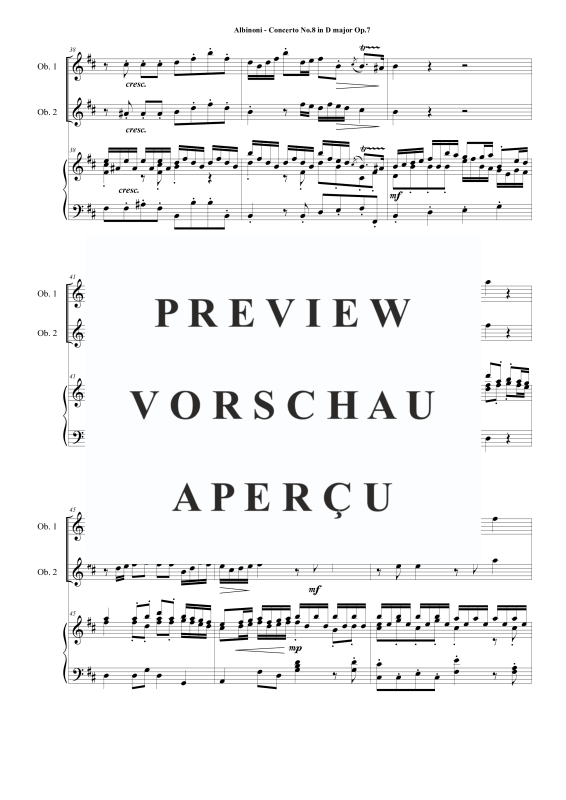 Product gallery: Page 6 of 11 Oboe Concerto No.8 in D-Dur Op.7, , 2 Oboes and Piano/Harpsichord
